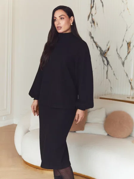 Спідниця міді Seventeen чорний