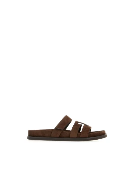 Klapki Tory Burch brązowe