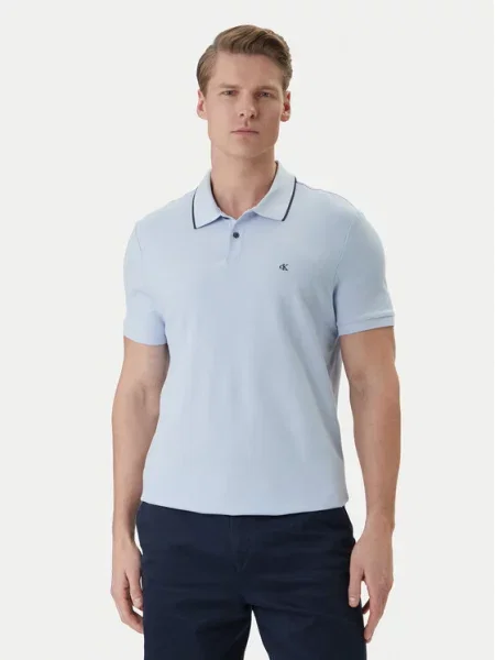 Calvin Klein Polo Błękitny niebieska