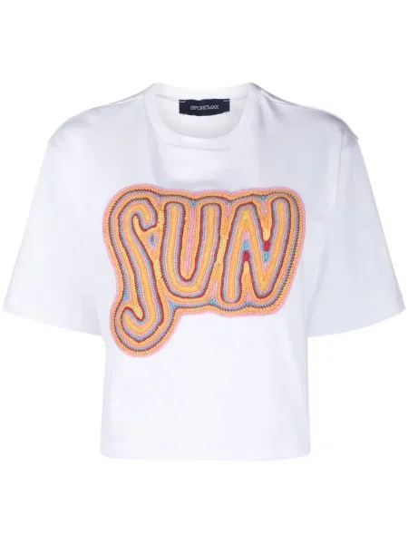 Tricou Sportmax cu broderie alb