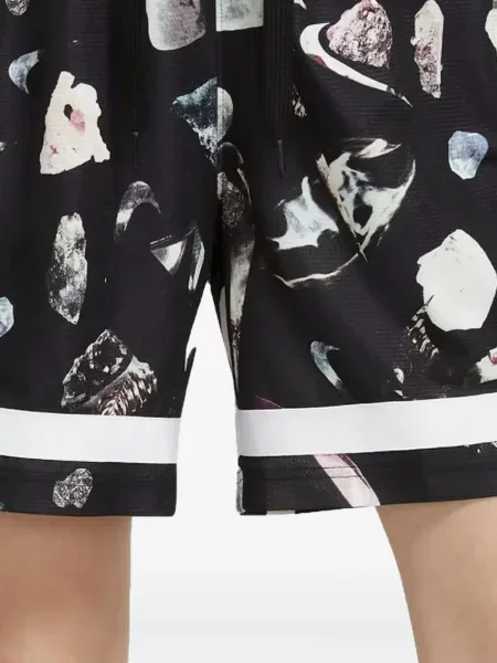 Pantaloni scurți Nike alergare cu talie înaltă în carouri albastru