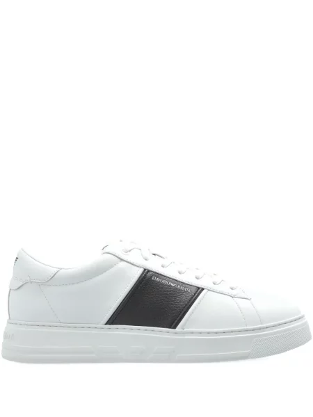 Sneakerși Emporio Armani din piele alb