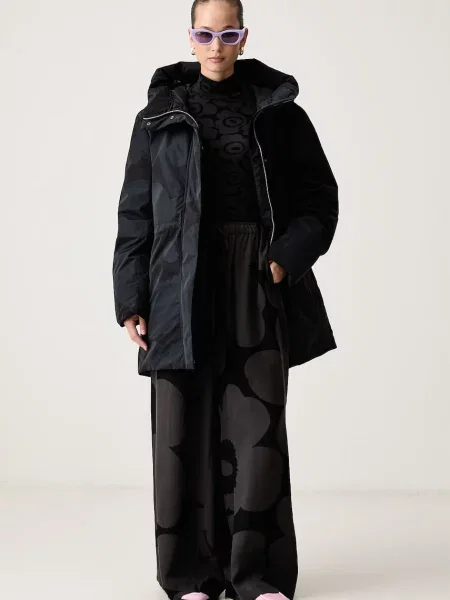 Tricou cu mânecă lungă Marimekko de lână negru