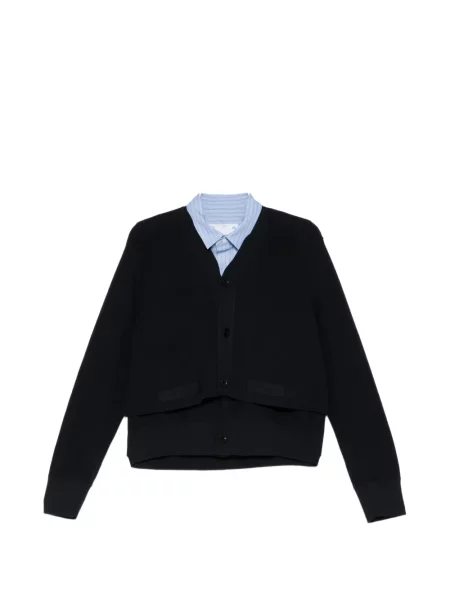 Cardigan Sacai cu decolteu în V negru