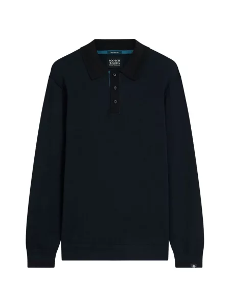 Lung tricou polo Scotch & Soda albastru