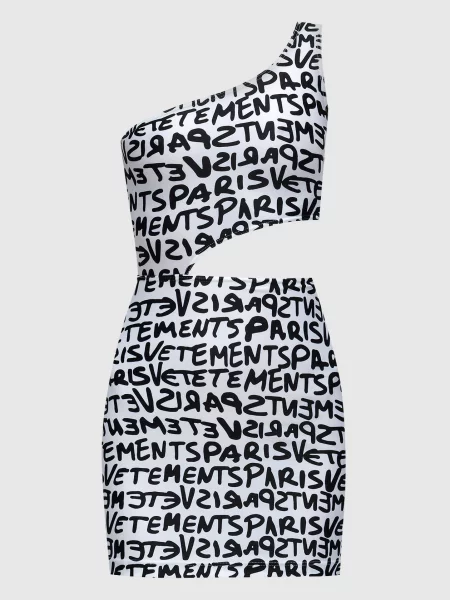 Сукня міні з принтом логотипа Vetements біла