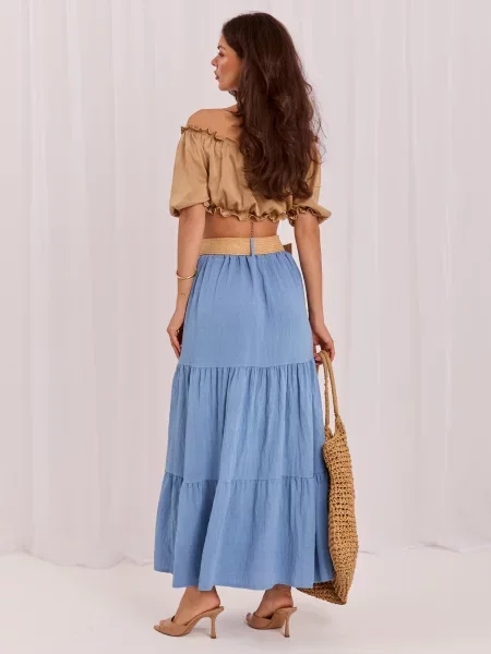 Fusta maxi Italy Moda albastru