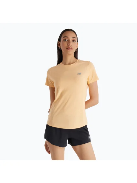 Дамска тениска за бягане New Balance Jacquard Slim peach blossom оранжево