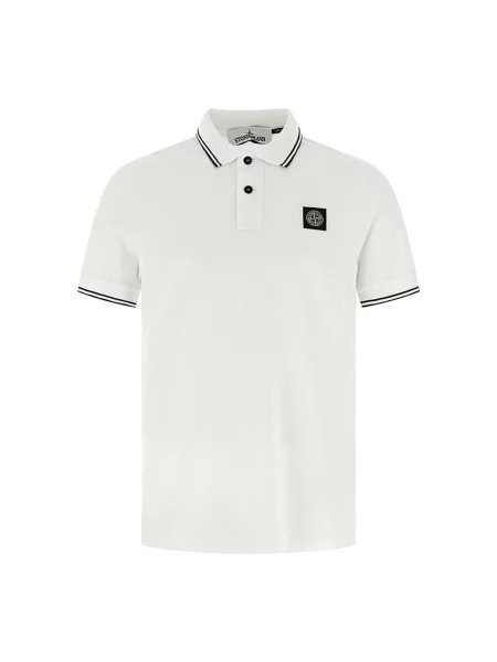 Koszulka polo Stone Island z kamieniami biała