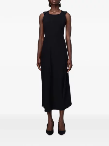 Rochie midi Armani Exchange fără mâneci negru