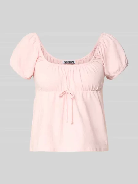 T-shirt we wzorze na całej powierzchni z wiązaniem Review