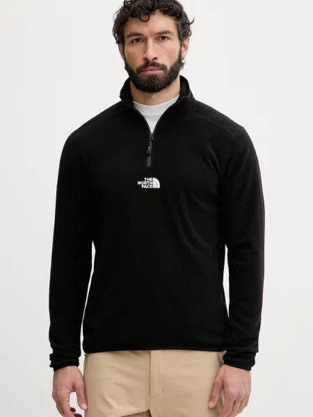 The North Face mikina pánska flísová EMBROIDERED LOGO čierna