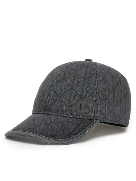 Calvin Klein Šiltovka Denim Emblem Burnout sivá