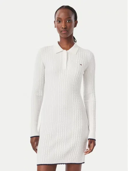 Tommy Jeans Rochie tricotată alb