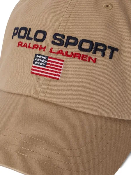 Șapcă Polo Ralph Lauren cu decolteu în V cu autograf în carouri albastru