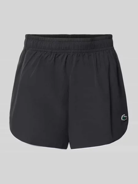 Szorty sportowe o kroju regular fit z elastycznym pasem Lacoste Sport czarne