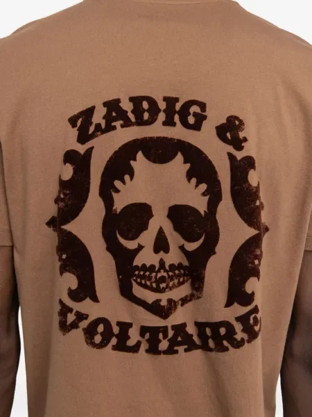Тениска Zadig&voltaire с принт кафяво