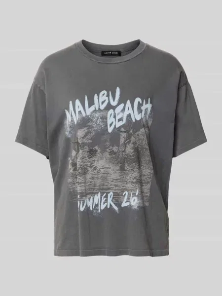 T-shirt z nadruk malibu beach Anine Bing czarna