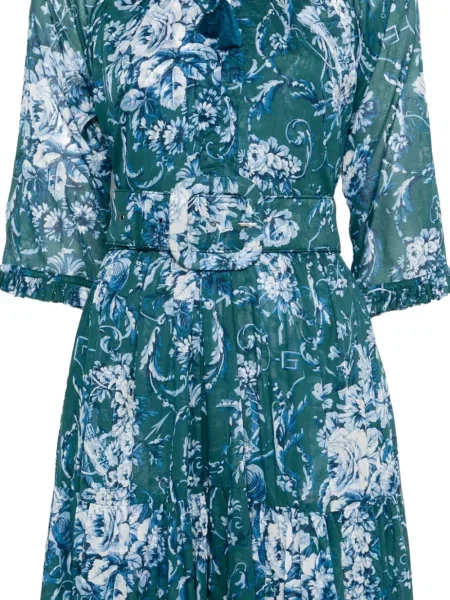 Rochie maxi Samantha Sung cu model floral cu imagine albastru