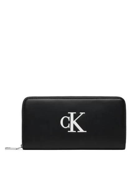 Πορτοφόλι Calvin Klein Bold Ck Long Zip Around Μαύρο λευκό