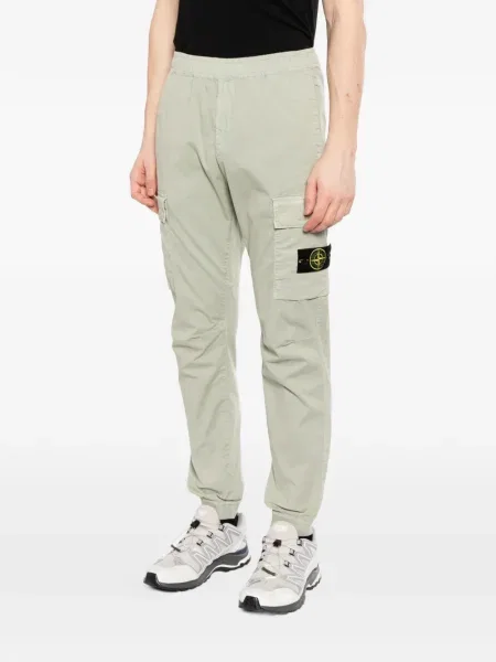 Pantaloni Stone Island cu strasuri verde