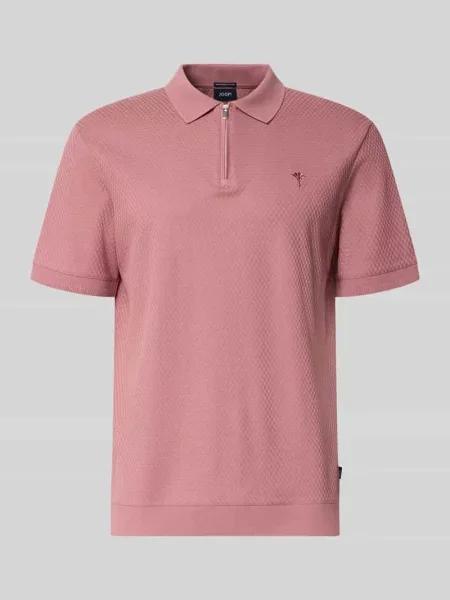 Koszulka polo o kroju regular fit z fakturowanym wzorem model Tibaris' Joop! Collection różowa