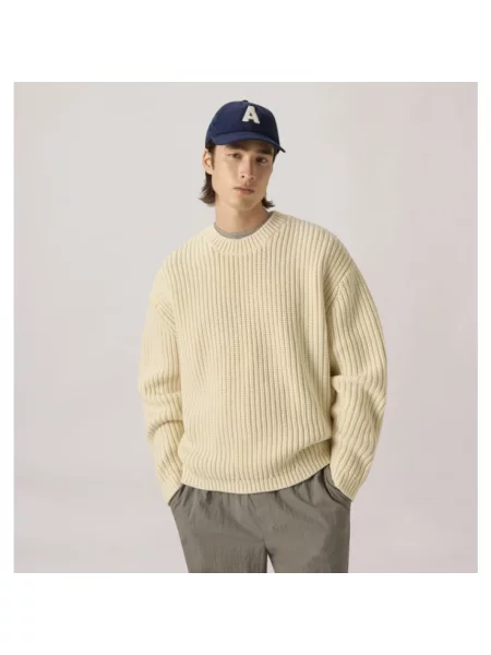 Dzianinowy sweter Autry beżowy