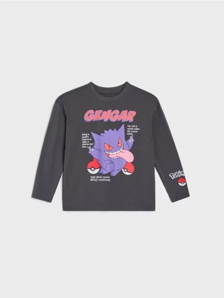 Sinsay tričko s potiskem Pokémon šedá