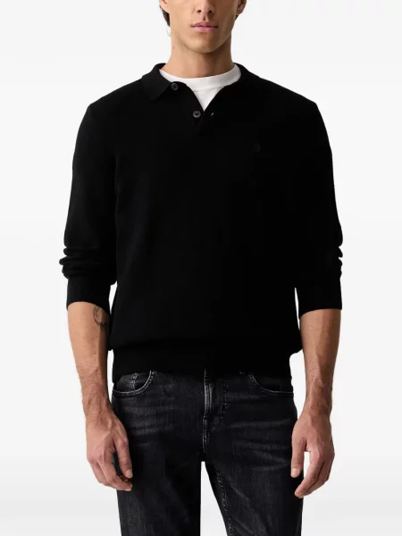 Gulerat lung tricou polo Marc O'polo negru
