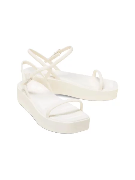Pantofi Crocs cu platformă cu bretele alb