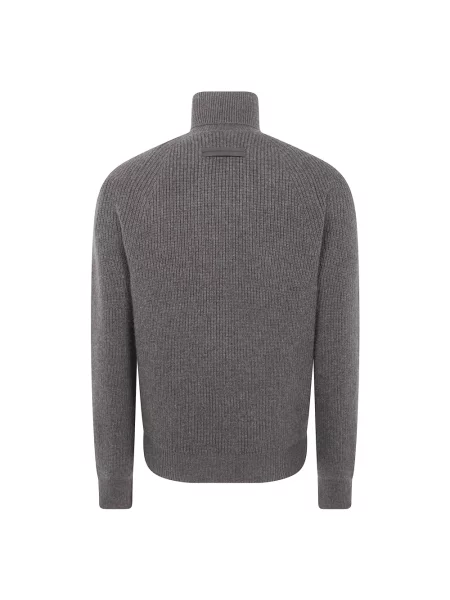 Sweter z golfem Zegna brązowy