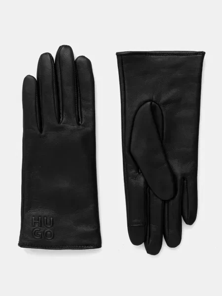 HUGO manusi de piele femei negru