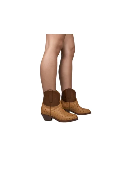 Botki Ralph Lauren skórzane brązowe