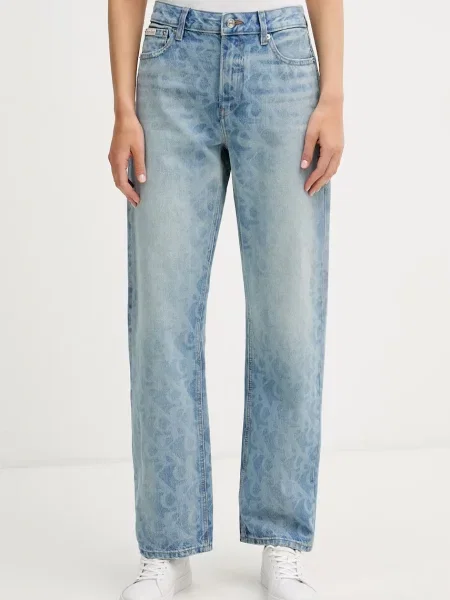 Calvin Klein Jeans blugi straight pentru femei albastru