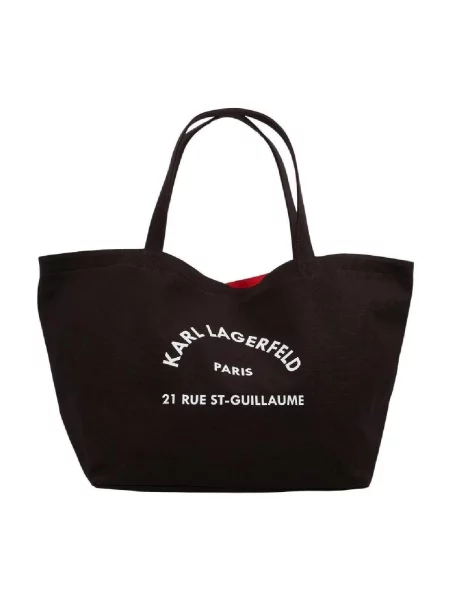 Platno shopper torbica Karl Lagerfeld crna