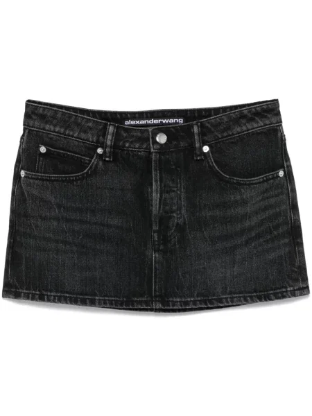 Fustă din denim Alexander Wang de cristal negru