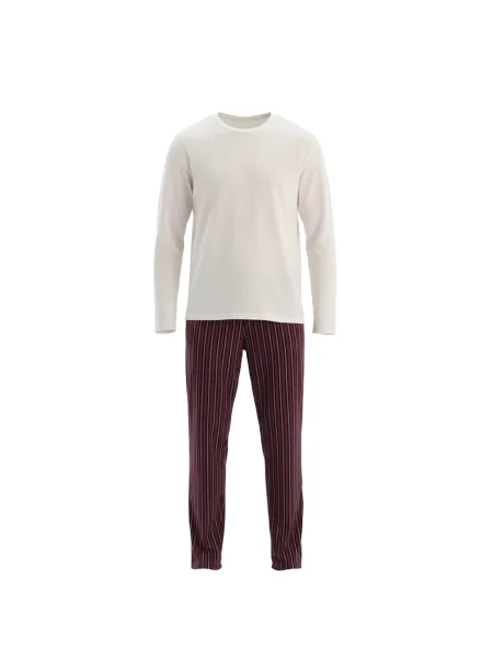 Dagi Pijama lungă bej deschis / roșu negru