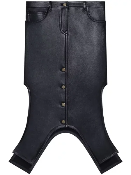 Spódnica skórzana Courreges czarna