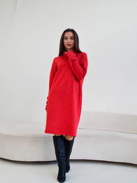 Сукня міді RiMari вовна/поліестер червоний