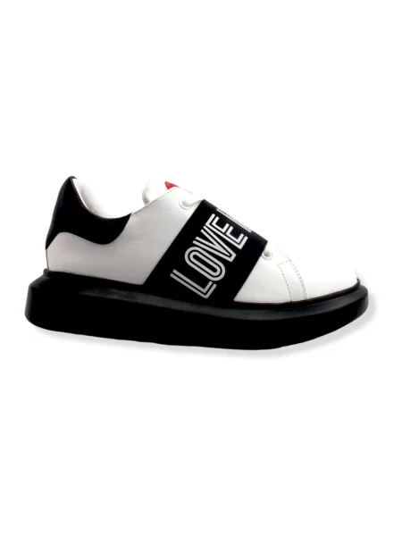 Sneakersy Love Moschino skórzane na platformie białe