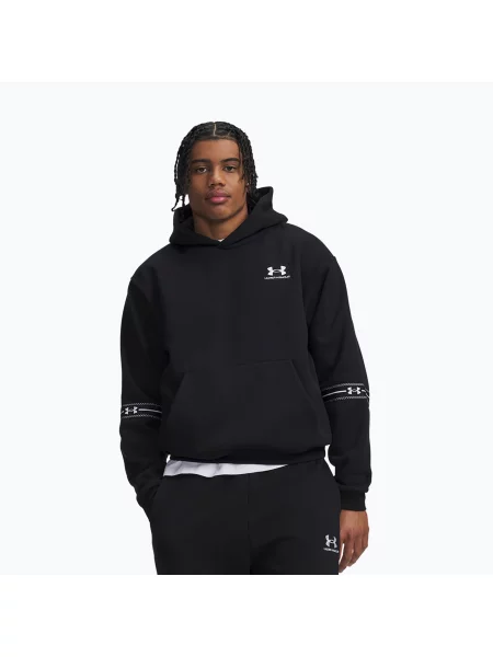 Hanorac cu glugă Under Armour din fleece alb