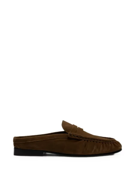 Papuci tip mules Posa din piele de căprioară maro