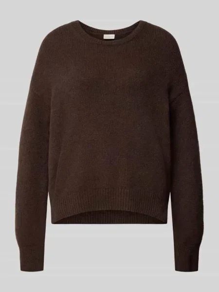 Sweter z dzianiny w kroju oversized fit z okrągłym dekoltem Milano Italy