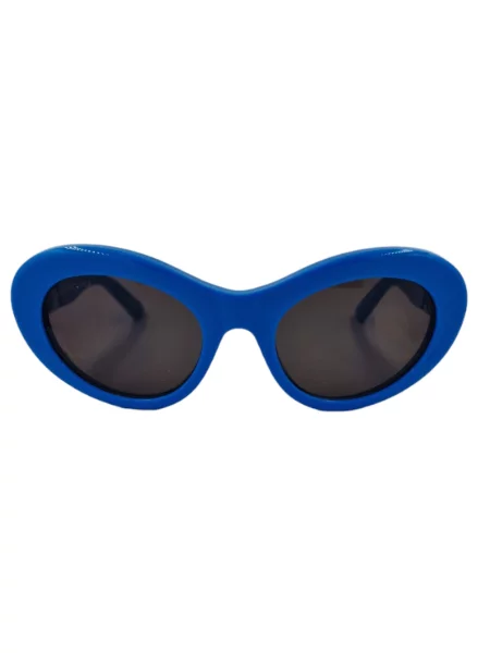 Lniane okulary przeciwsłoneczne Balenciaga niebieskie