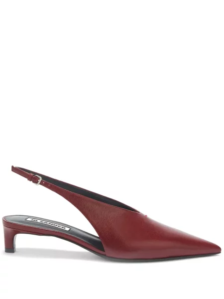 Pantofi cu toc Jil Sander din piele slingback roșu