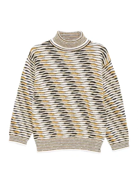 Sweter w paski Missoni w paski z wysokim kołnierzem