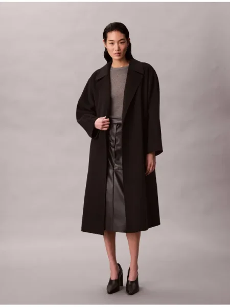 Calvin Klein De lână palton HERO negru