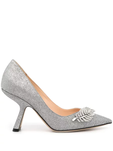 Pantofi cu toc Nicholas Kirkwood argintiu