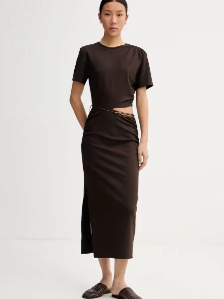 Sessun rochie cu vâscoză maro