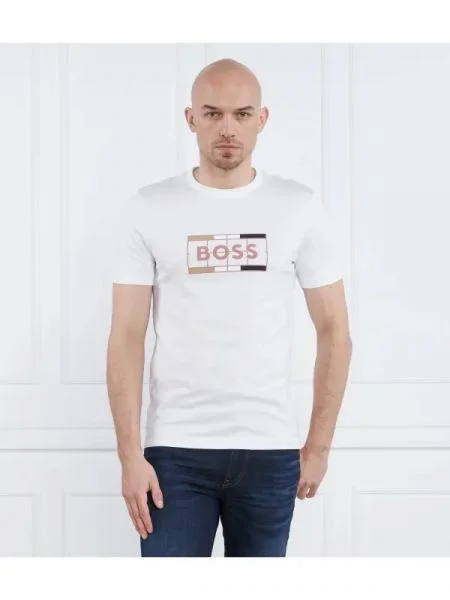 BOSS BLACK Tricou Tessler alb
